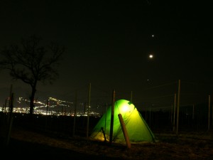 満天の星空 テント泊写真